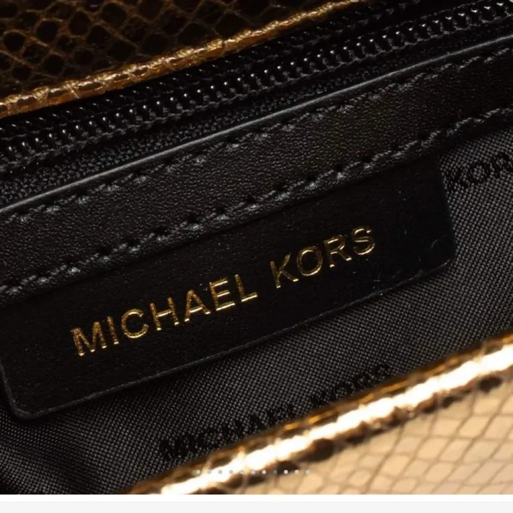 Michael Kors Black and gold python, Sloane crossbody